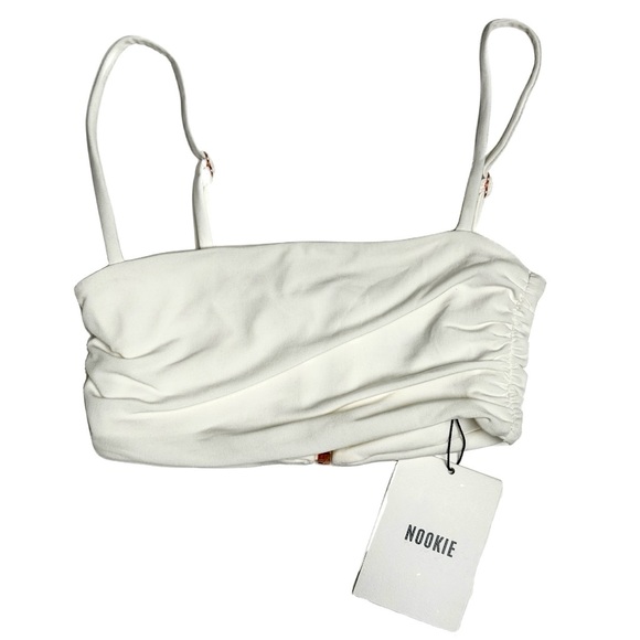 Nookie White Aria Back Zip Crop Top - Picture 1 of 5